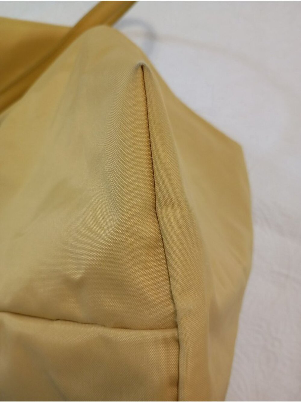 Longchamp Le Pliage Large Yellow Nylon Tote With Leather Handles & Snap Closure - Picture 8 of 14